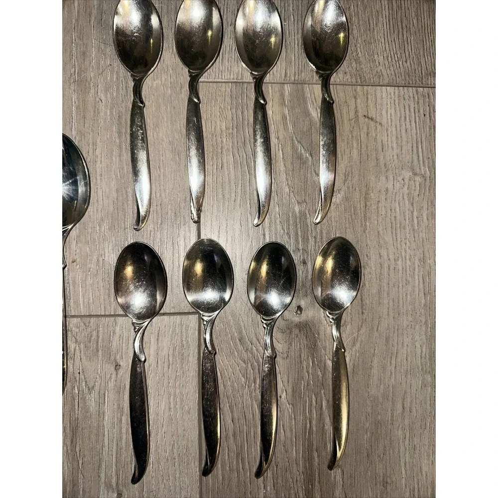 12 PCs 1847 Rogers Bros Flair Pattern Silverplate Flatware Spoon Fork‎ Knife